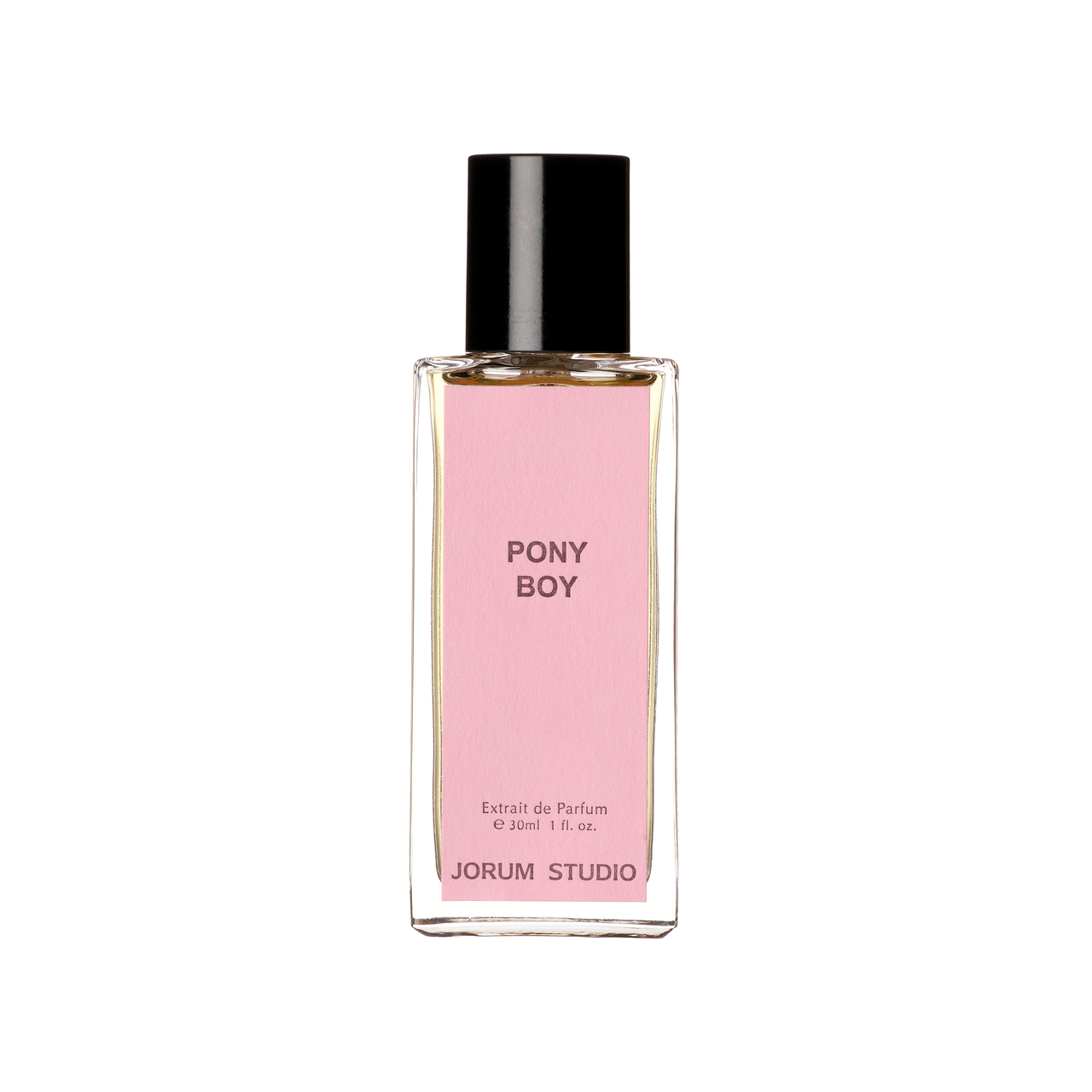 30ml bottle of Pony Boy Extrait de Parfum by independent Scottish perfumers Jorum Studio, with a pale pink label