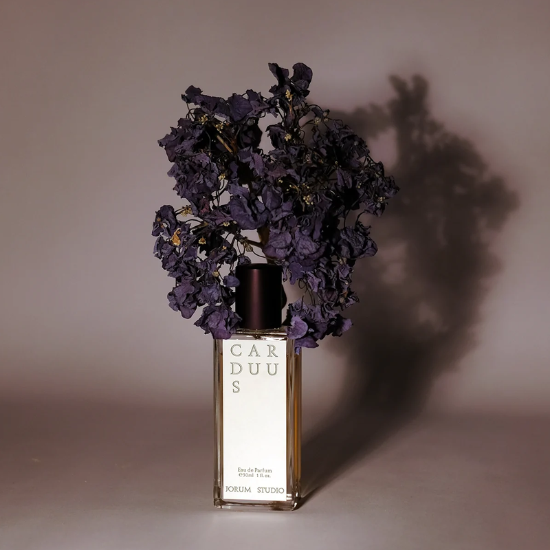 Jorum Studio Carduus Eau de Parfum 30ml with decorative flowers
