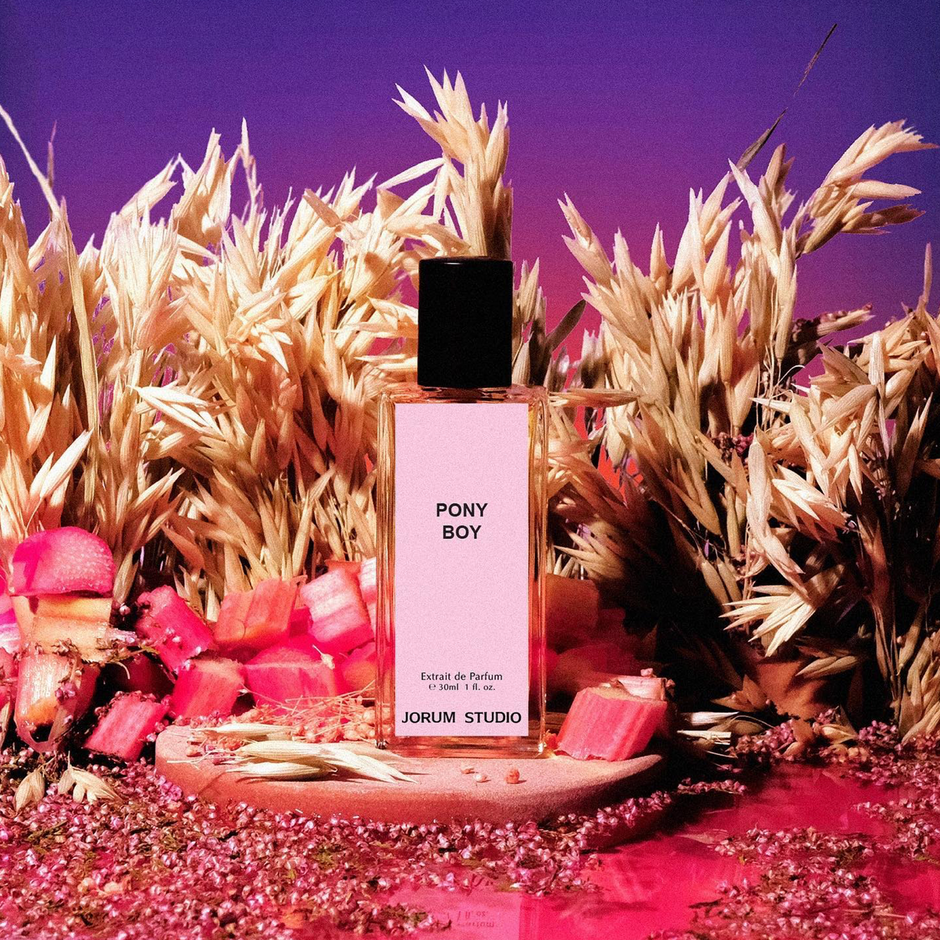 Pony Boy Extrait de Parfum by Jorum Studio with decorative cereals and rhubarb